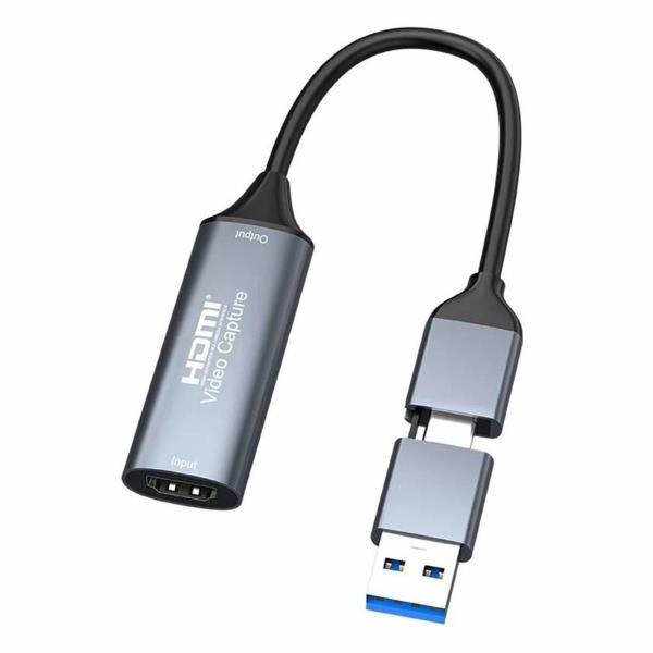 کارت کپچر کابلی HDMI TYPE-C + USB3 پک سفید